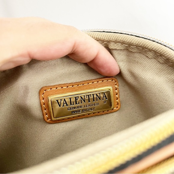 Valentina Green Tan Leather Small Crossbody Purse - Picture 5 of 9